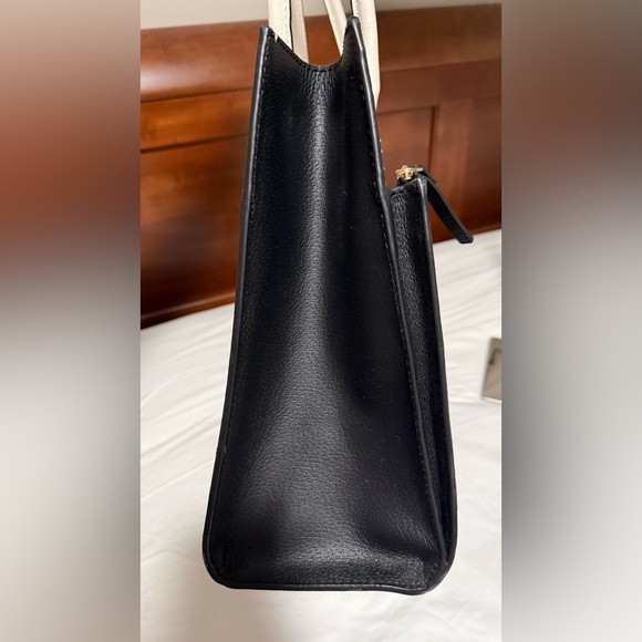 EUC Kate Spade Grove Street Maeve Black and Off-White Pebbled Leather Tote Bag - Picture 4 of 9